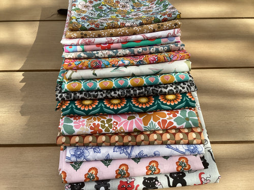Lot coupons tissu coton loisirs créatifs